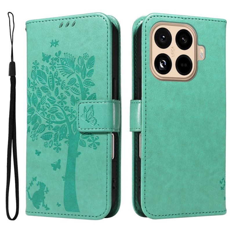 Lederhüllen Für Xiaomi 15t Pro Baum Und Katze