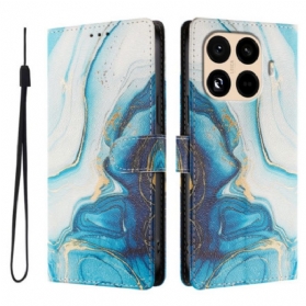 Lederhüllen Für Xiaomi 15t Pro Blauer Marmor