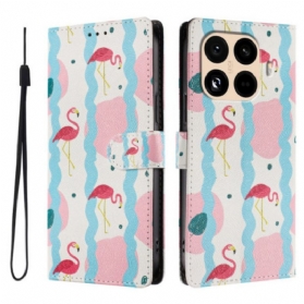 Lederhüllen Für Xiaomi 15t Pro Flamingos