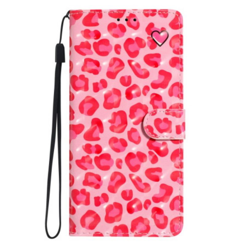 Lederhüllen Für Xiaomi 15t Pro Rosa Leopard