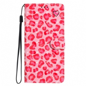 Lederhüllen Für Xiaomi 15t Pro Rosa Leopard