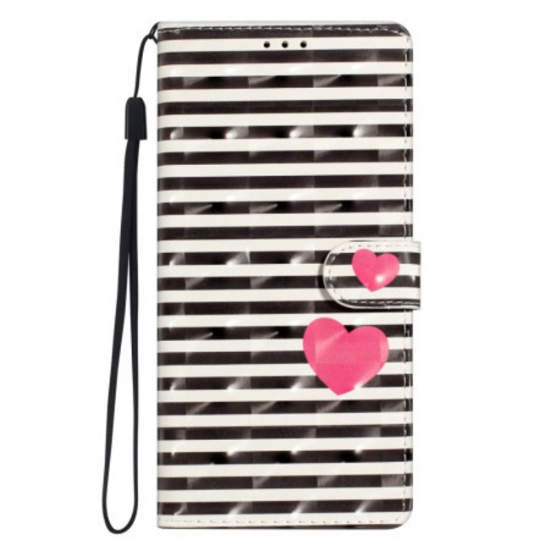 Lederhüllen Für Xiaomi 15t Pro Streifen Und Herz
