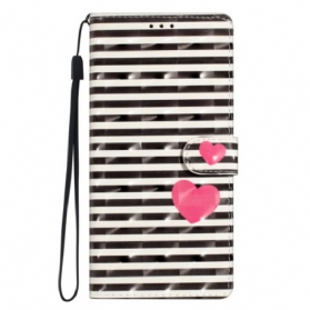 Lederhüllen Für Xiaomi 15t Pro Streifen Und Herz