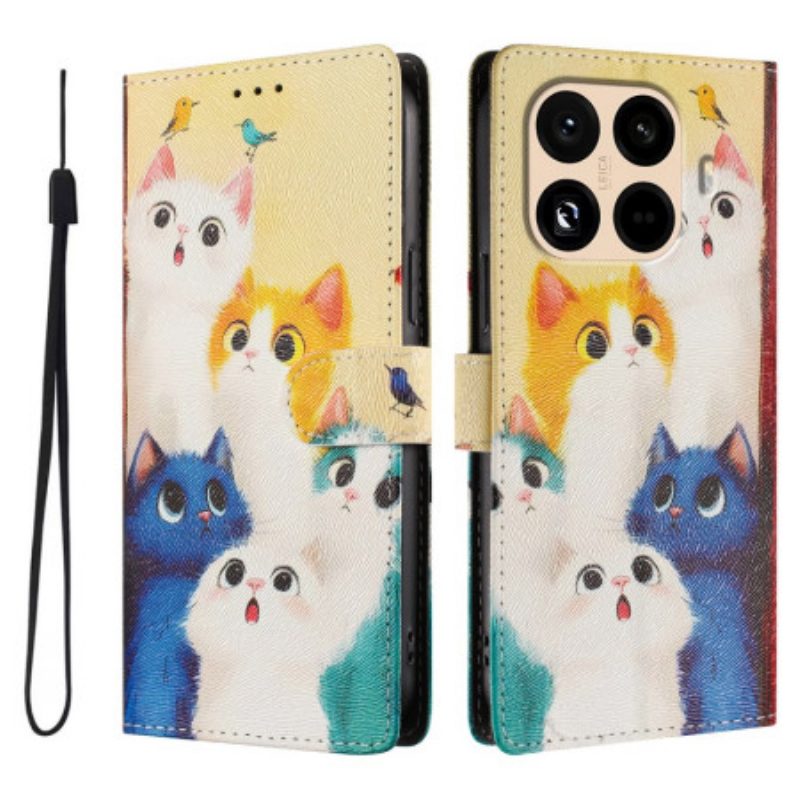 Lederhüllen Xiaomi 15t Pro Bunte Katzen