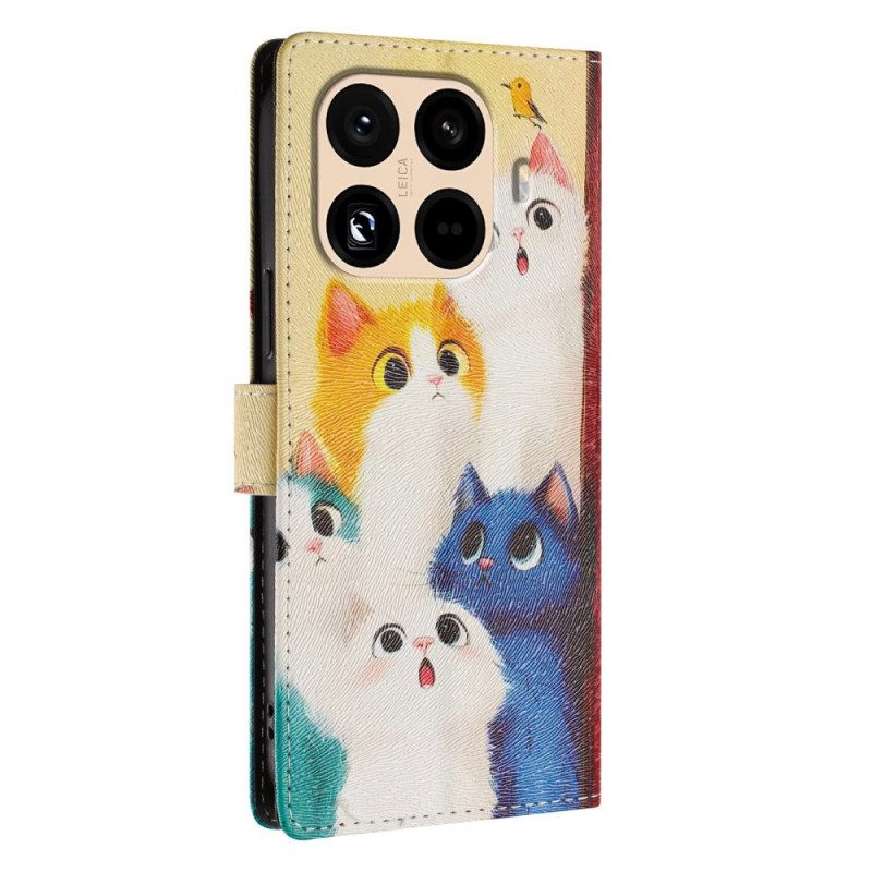 Lederhüllen Xiaomi 15t Pro Bunte Katzen