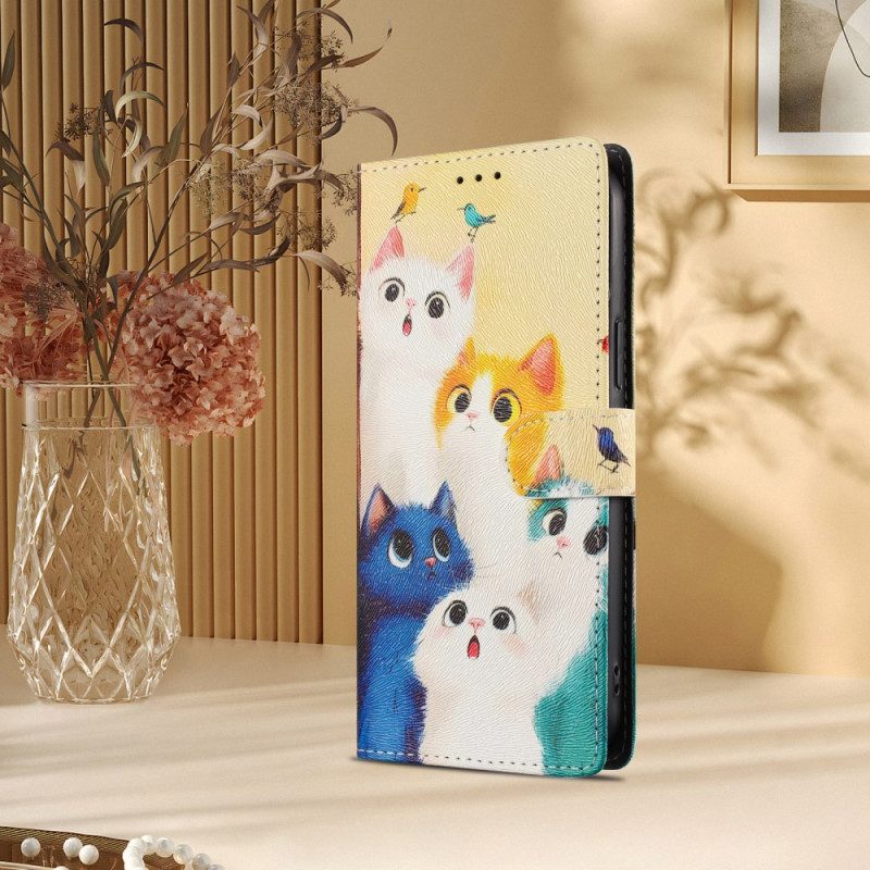 Lederhüllen Xiaomi 15t Pro Bunte Katzen