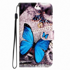 Lederhüllen Xiaomi 15t Pro Handyhülle Blauer Schmetterling