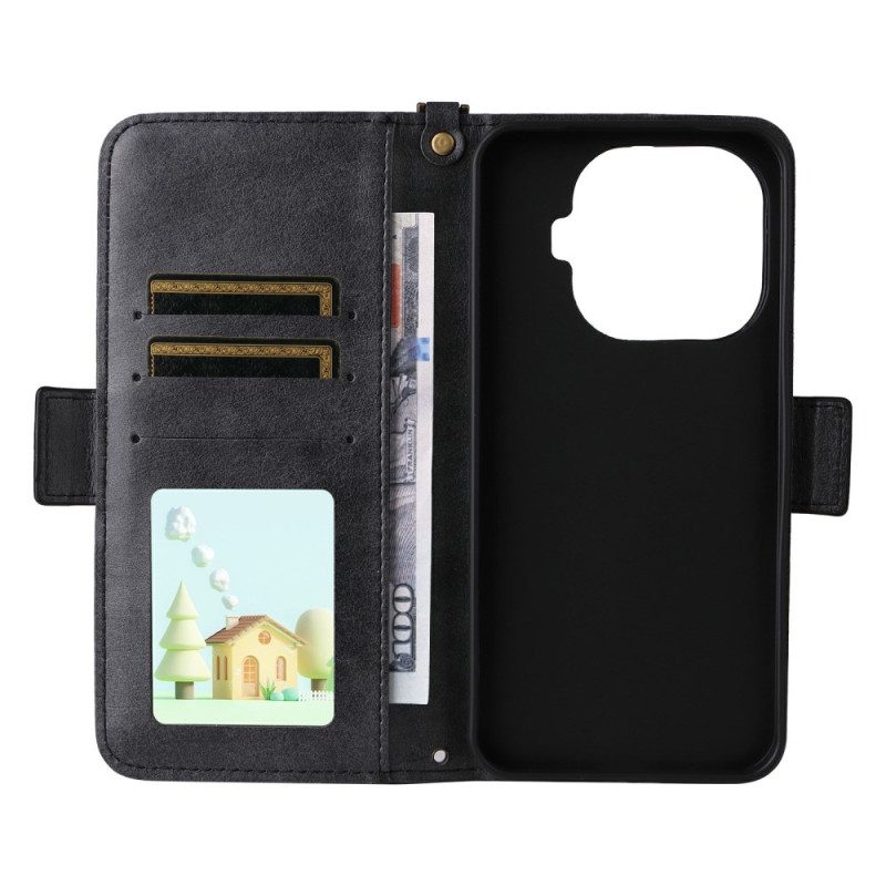 Lederhüllen Xiaomi 15t Pro Handyhülle Geldbörse Mit Schulterriemen