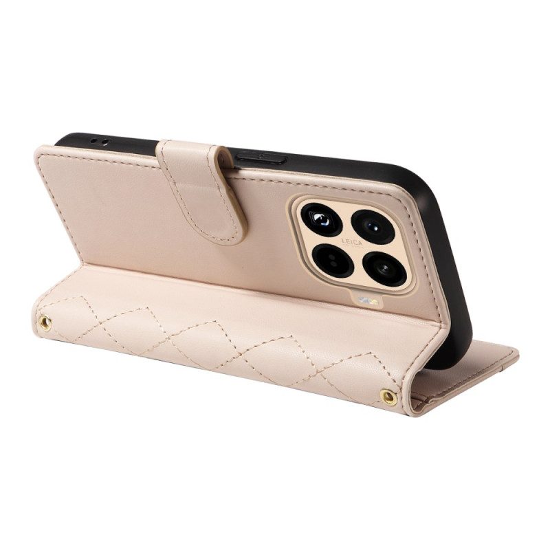 Lederhüllen Xiaomi 15t Pro Handyhülle Gesteppt Mit Riemen Und Schulterriemen