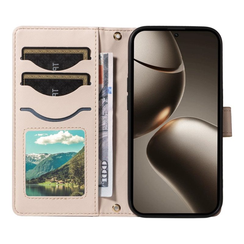 Lederhüllen Xiaomi 15t Pro Handyhülle Gesteppt Mit Riemen Und Schulterriemen