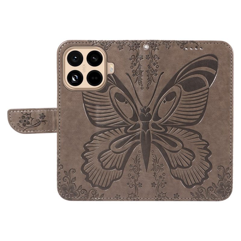 Lederhüllen Xiaomi 15t Pro Handyhülle Grafischer Schmetterling