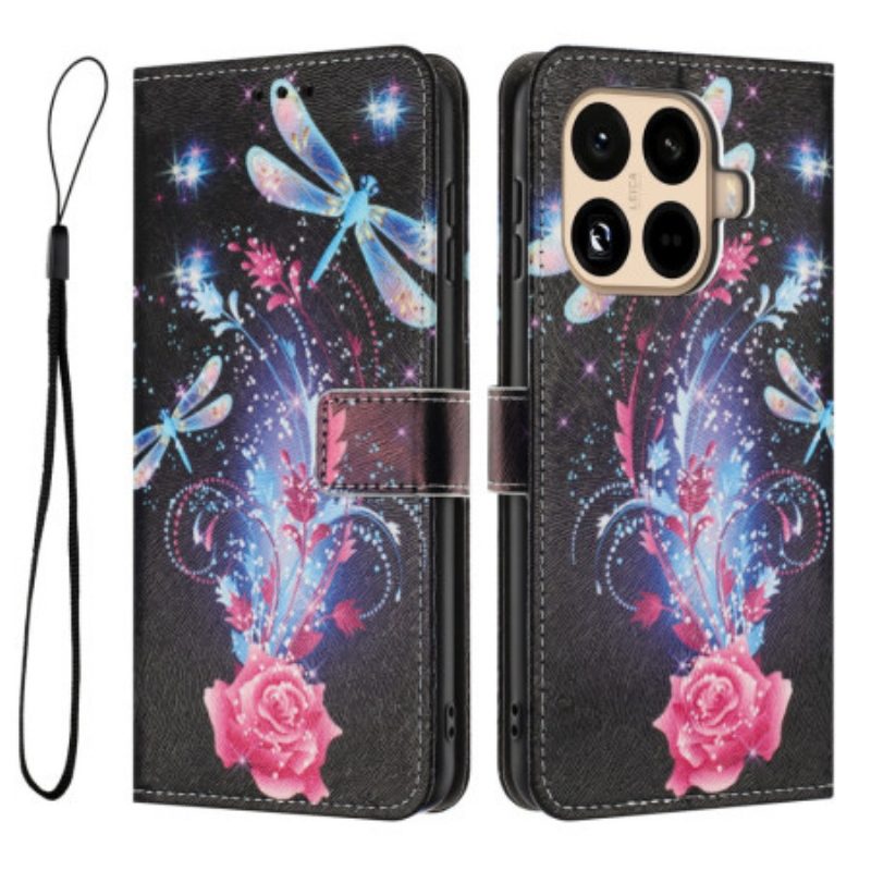 Lederhüllen Xiaomi 15t Pro Rose Und Libellen