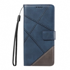 Lederhüllen Xiaomi 15t Pro Zweifarbiges Geometrisches Muster