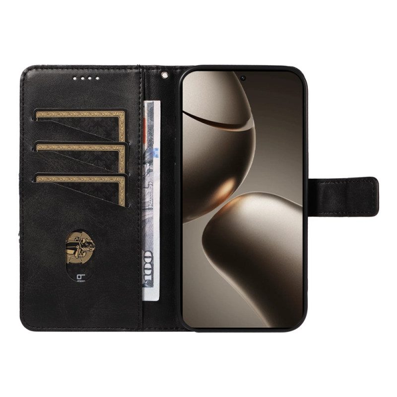 Lederhüllen Xiaomi 15t Pro Zweifarbiges Geometrisches Muster