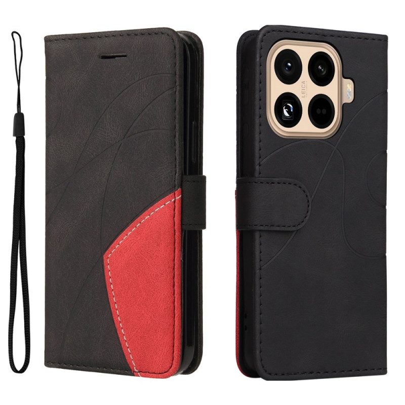 Lederhüllen Xiaomi 15t Pro Zweifarbiges Wellenmuster