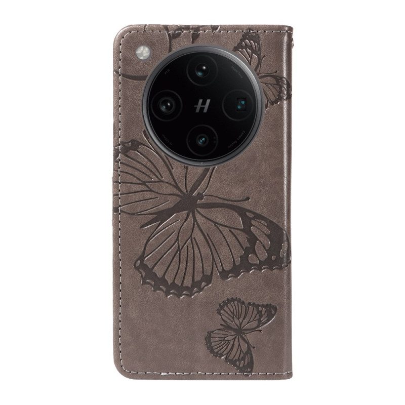 Lederhüllen Für Oppo Find X8 Pro Riesige Schmetterlinge