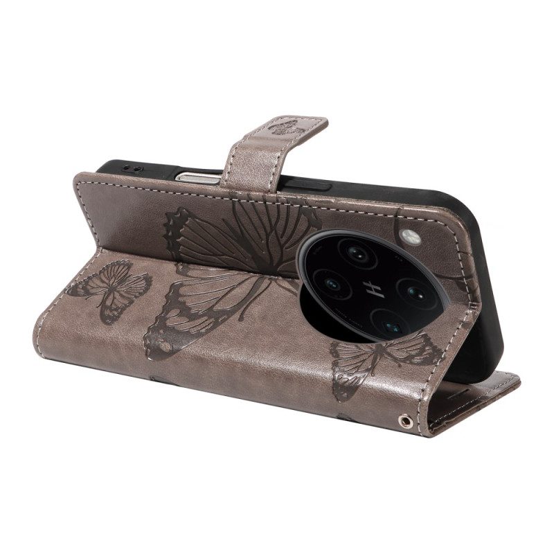 Lederhüllen Für Oppo Find X8 Pro Riesige Schmetterlinge