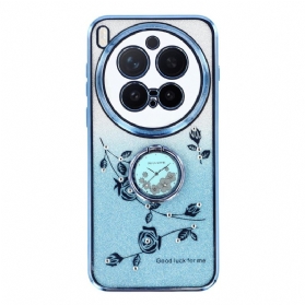 Hülle Für Vivo X300 Pro Ringhalter Mit Blumen Und Strasssteinen