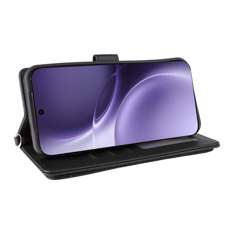 Lederhüllen Für Vivo X300 Pro Gesteppt Mit Riemen Und Schultergurt