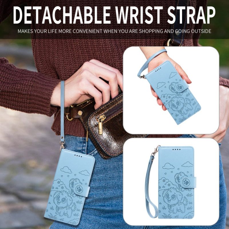 Lederhüllen Für Vivo X300 Pro Hundemuster Mit Riemen