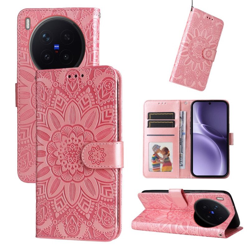 Lederhüllen Vivo X300 Pro Sonnenblumenmuster