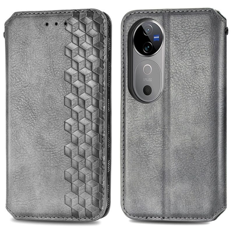 Flip Case Vivo V40 5g Handyhülle Wildlederoptik Mit Rautenmuster