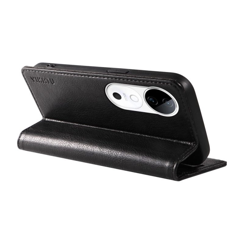 Flip Case Vivo V40 5g Vintage-effekt Yikatu