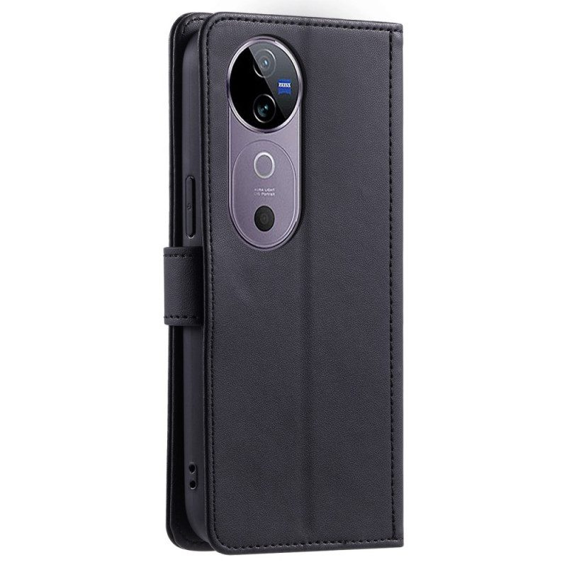 Lederhüllen Vivo V40 5g Gesteppt Mit Riemen