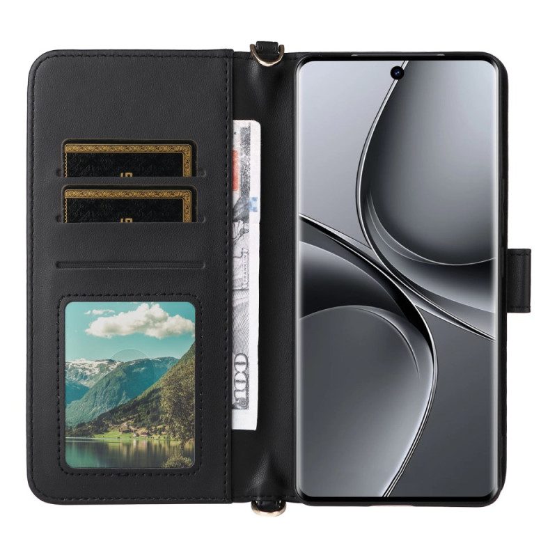 Lederhüllen Vivo V40 5g Handyhülle Gesteppt Mit Riemen Und Schultergurt