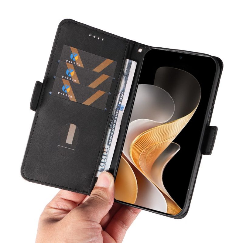 Lederhüllen Vivo V40 5g Handyhülle Rautenmuster