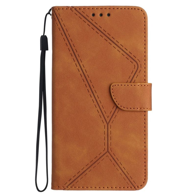 Lederhüllen Oppo Reno 12f 5g Leinen Und Lanyard-puller