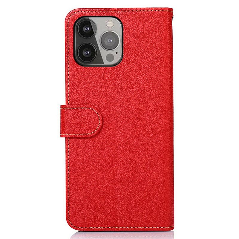Lederhüllen Für iPhone 13 Pro Max Rfid-khazneh Im Litschi-stil