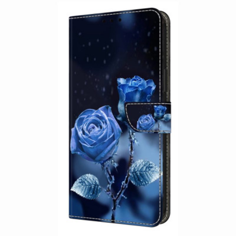 Lederhüllen Für Samsung Galaxy S26 Plus Blaue Rosen