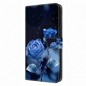 Lederhüllen Für Samsung Galaxy S26 Plus Blaue Rosen