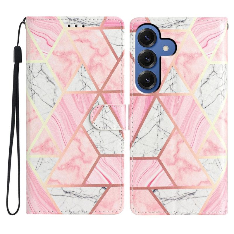 Lederhüllen Für Samsung Galaxy S26 Plus Rosa Marmor