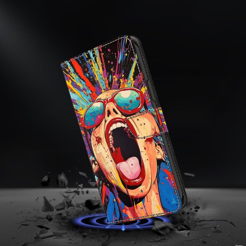 Lederhüllen Für Samsung Galaxy S26 Plus Schrei-graffiti