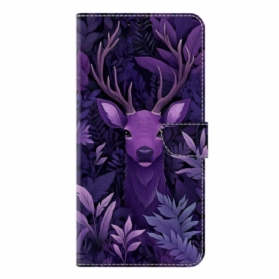 Lederhüllen Für Samsung Galaxy S26 Plus Violettes Hirschmotiv