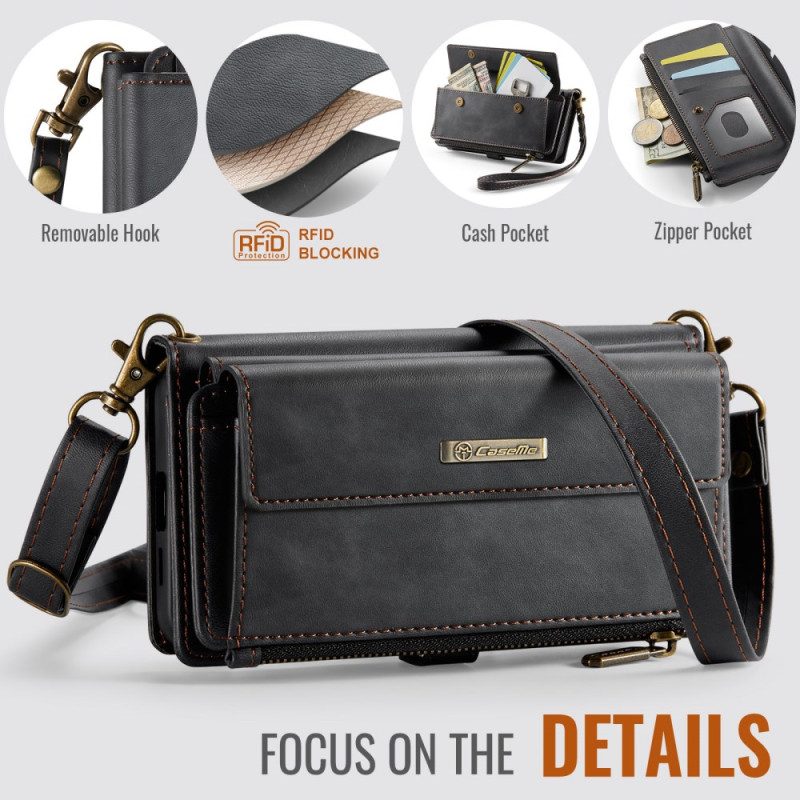 Lederhüllen Samsung Galaxy S26 Plus Handyhülle Caseme Rfid-schutz Und Schultergurt