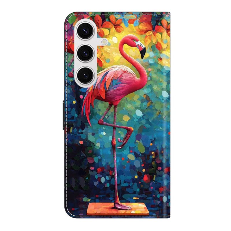 Lederhüllen Samsung Galaxy S26 Plus Handyhülle Flamingo-kunst