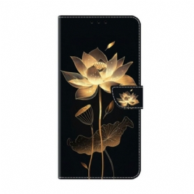 Lederhüllen Samsung Galaxy S26 Plus Handyhülle Goldener Lotus