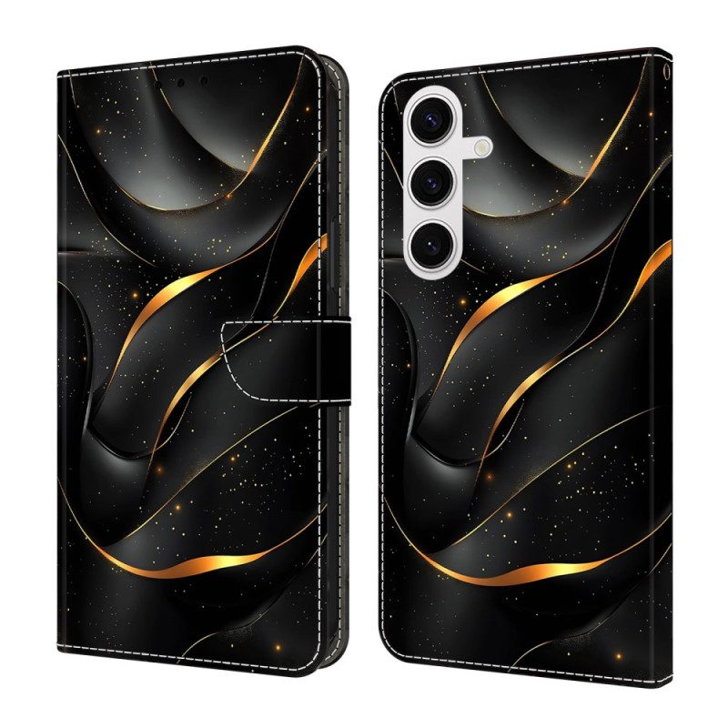 Lederhüllen Samsung Galaxy S26 Plus Handyhülle Goldenes Band