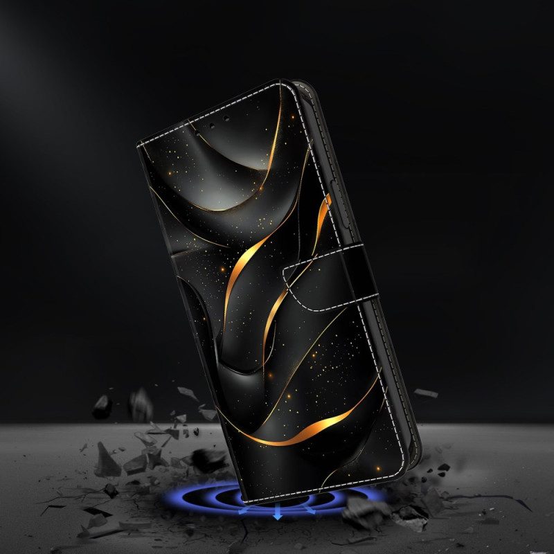 Lederhüllen Samsung Galaxy S26 Plus Handyhülle Goldenes Band