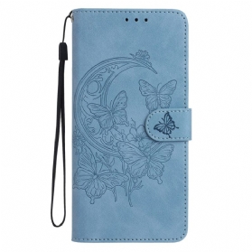 Lederhüllen Samsung Galaxy S26 Plus Handyhülle Schmetterlings- Und Blumenmotiv