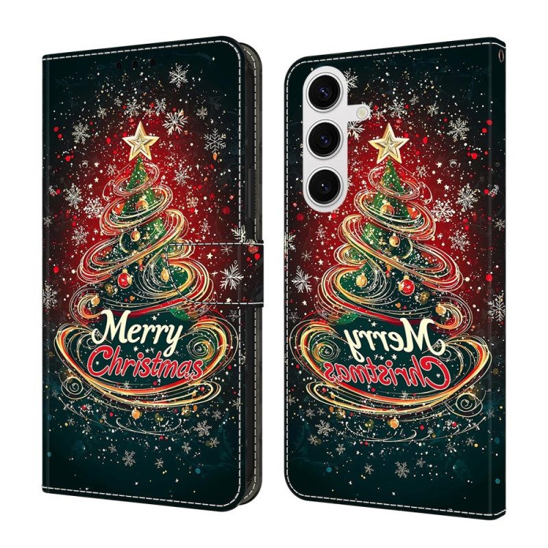 Lederhüllen Samsung Galaxy S26 Plus Handyhülle Weihnachtsbaum