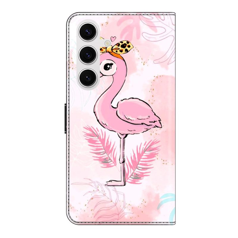 Lederhüllen Samsung Galaxy S26 Plus Rosa Vogelmotiv