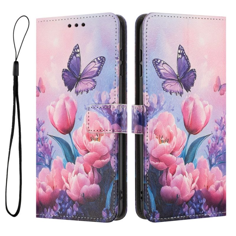 Samsung Galaxy S26 Plus Schmetterling Und Rosa Blumen