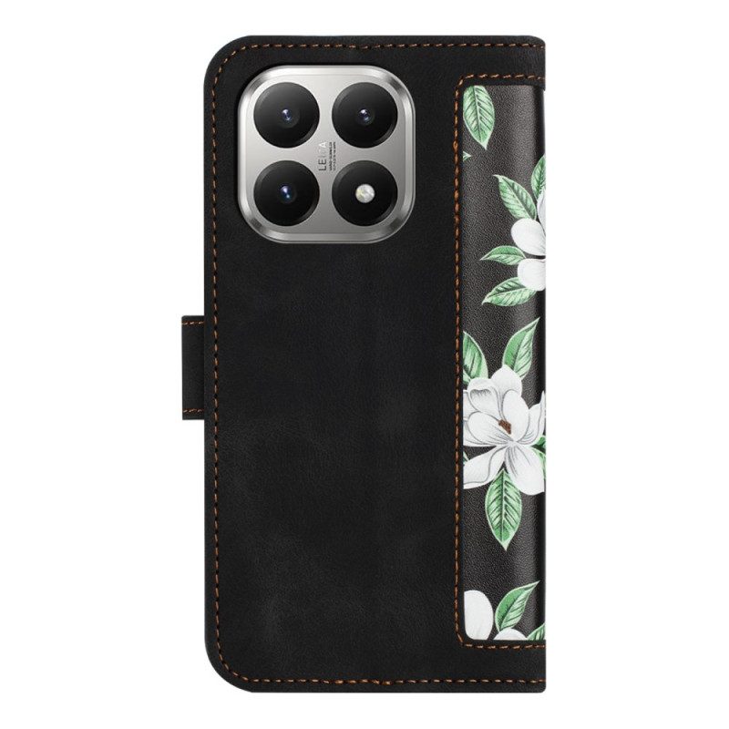 Lederhüllen Für Xiaomi 15t Blumendesign Mit Riemen