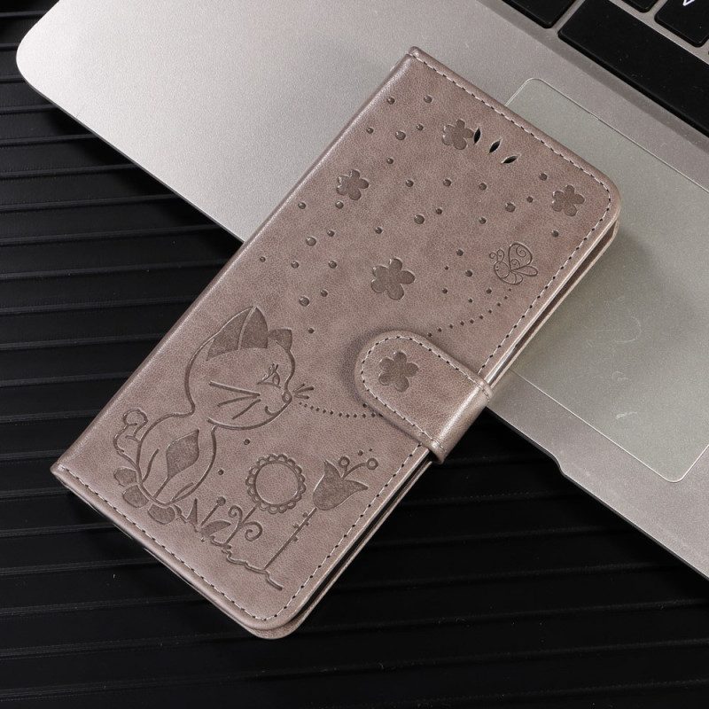 Lederhüllen Für Xiaomi 15t Katze Und Biene