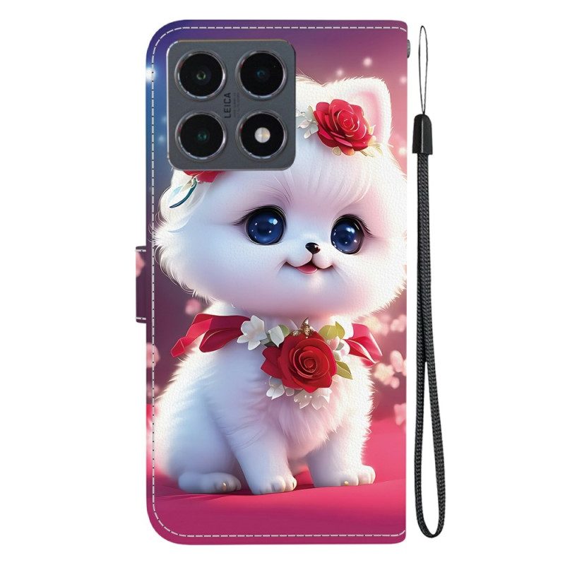 Lederhüllen Für Xiaomi 15t Katze Und Rosen
