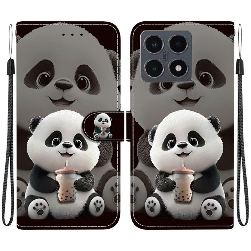 Lederhüllen Für Xiaomi 15t Panda-muster
